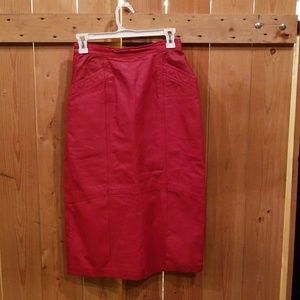 Genuine leather skirt